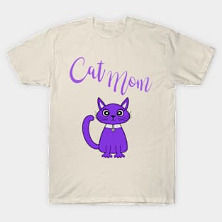 Purple Cat Mom T-Shirt